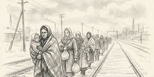 Polacy w Iranie 1942. Ilustracja. SKWER