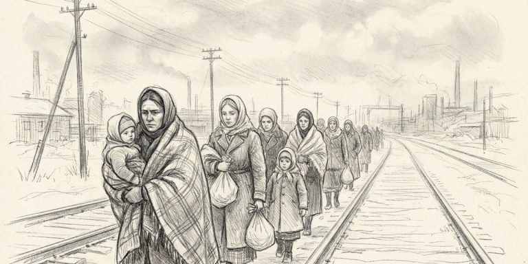 Polacy w Iranie 1942. Ilustracja. SKWER